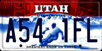 UT license plate A541FL