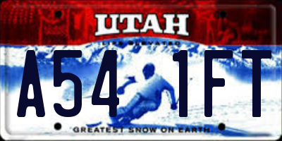 UT license plate A541FT