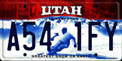UT license plate A541FY