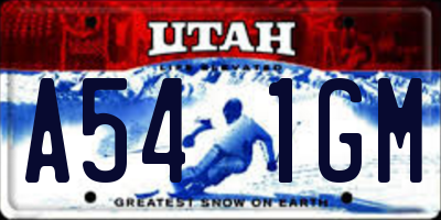 UT license plate A541GM