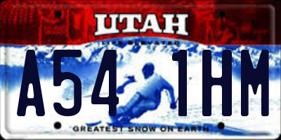 UT license plate A541HM