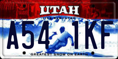 UT license plate A541KF