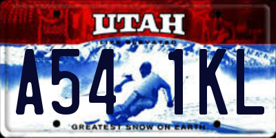 UT license plate A541KL