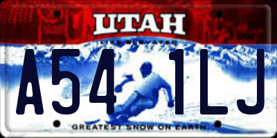 UT license plate A541LJ