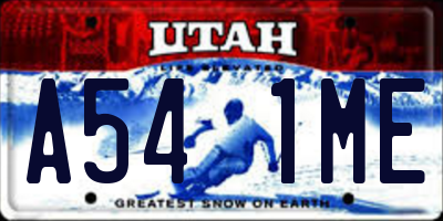 UT license plate A541ME