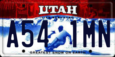 UT license plate A541MN