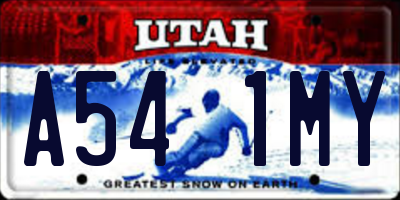 UT license plate A541MY