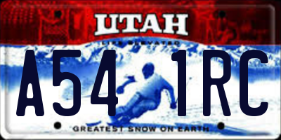 UT license plate A541RC