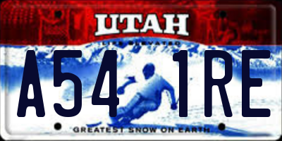 UT license plate A541RE