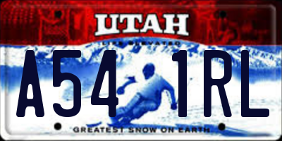 UT license plate A541RL