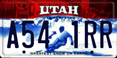 UT license plate A541RR