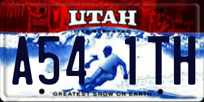 UT license plate A541TH