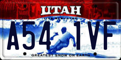 UT license plate A541VF