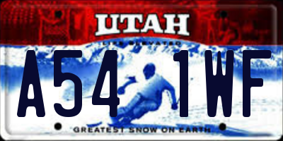 UT license plate A541WF