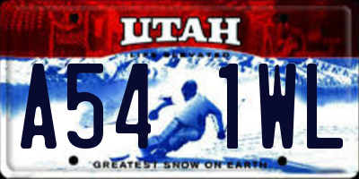 UT license plate A541WL