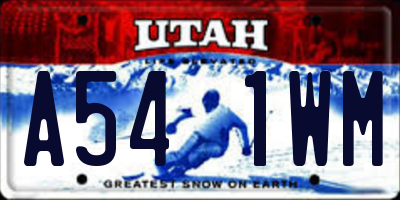 UT license plate A541WM