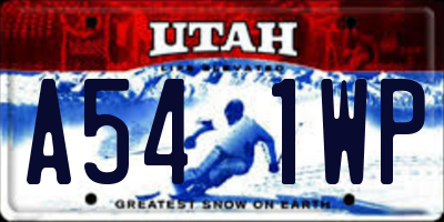 UT license plate A541WP