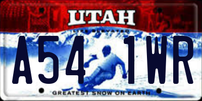 UT license plate A541WR