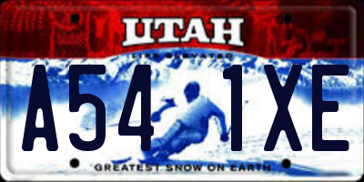 UT license plate A541XE