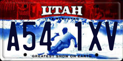 UT license plate A541XV