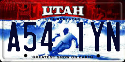 UT license plate A541YN