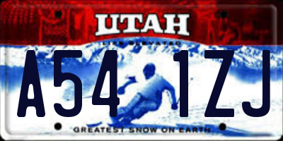 UT license plate A541ZJ