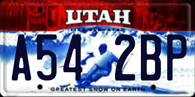 UT license plate A542BP