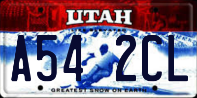 UT license plate A542CL