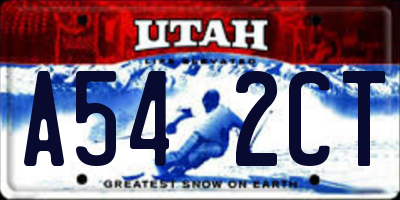 UT license plate A542CT