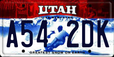UT license plate A542DK