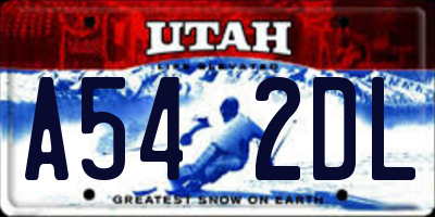 UT license plate A542DL