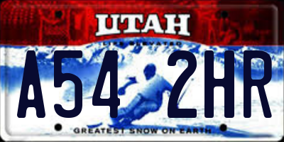 UT license plate A542HR