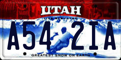 UT license plate A542IA