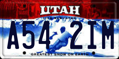 UT license plate A542IM