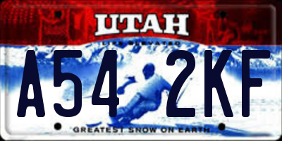 UT license plate A542KF
