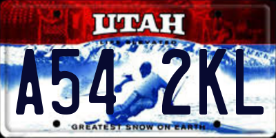 UT license plate A542KL