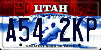 UT license plate A542KP