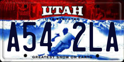 UT license plate A542LA