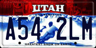 UT license plate A542LM