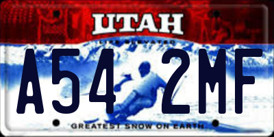 UT license plate A542MF
