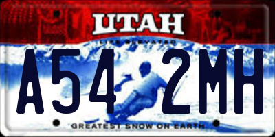 UT license plate A542MH