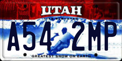 UT license plate A542MP