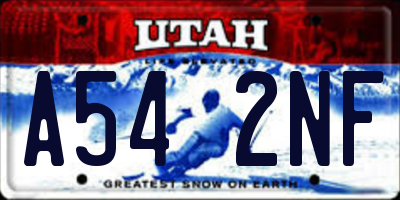 UT license plate A542NF