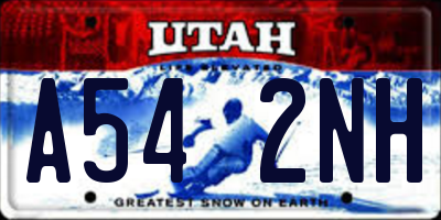 UT license plate A542NH
