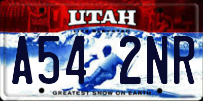 UT license plate A542NR