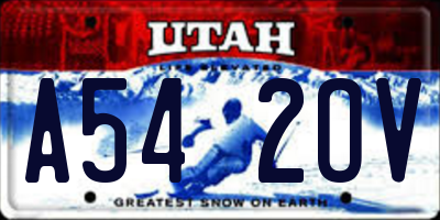 UT license plate A542OV