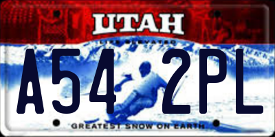UT license plate A542PL