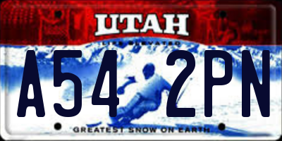 UT license plate A542PN