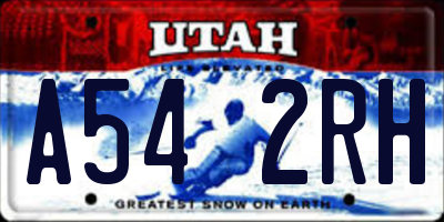 UT license plate A542RH