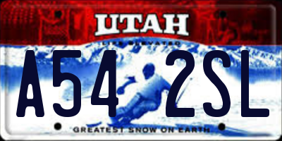 UT license plate A542SL